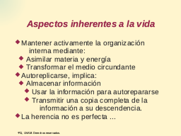 Propiedades inherentes a la vida