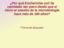 Discusión - E. coli extinto?