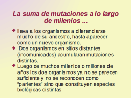 Suma de mutaciones en el tiempo