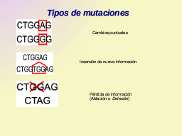 Tipos de mutación