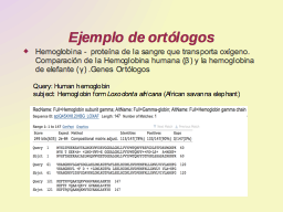 Ortólogos, ejemplo