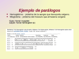 Parálogos, ejemplo