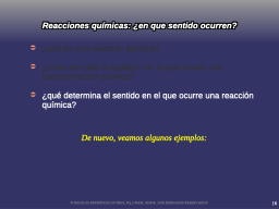 ¿En qué sentido avanza una RXN química?