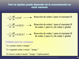 Otras relaciones de cinética química