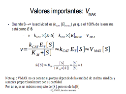 Valoeres importantes Vmax