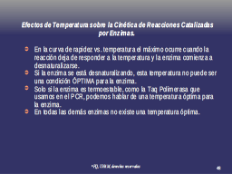 Aumento de la Temp y Rapidez de catálisis