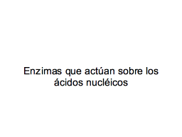 Enzimas de la replicación