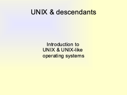 UNIX & sons